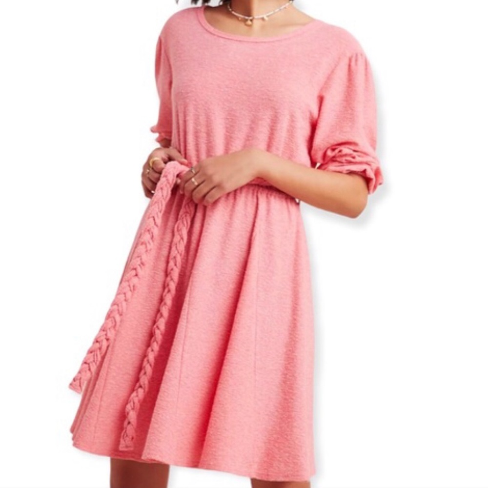 Pink Mini Dress with Braided Tie
